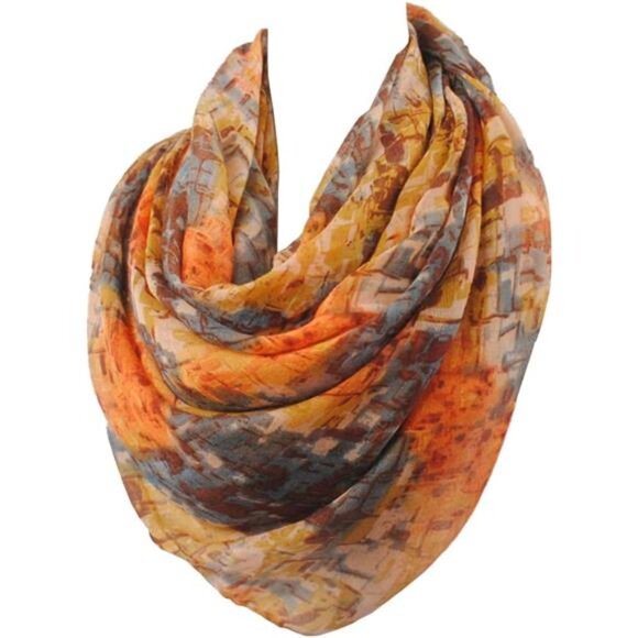 Mixed Color Cotton Voile Scarf Shawl - Picture 6 of 6